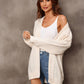 Warm Fall Mixed Knit Open Front Longline Cardigan