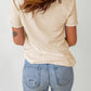 Slogan Graphic Cuffed Sleeve Tee Shirt