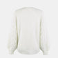 Openwork Balloon Sleeve Pullover Sweater