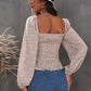 Floral Smocked Balloon Sleeve Top