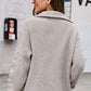 Half Zip Mixed Knit Collared Sweater