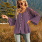 Spliced Lace Buttoned Blouse