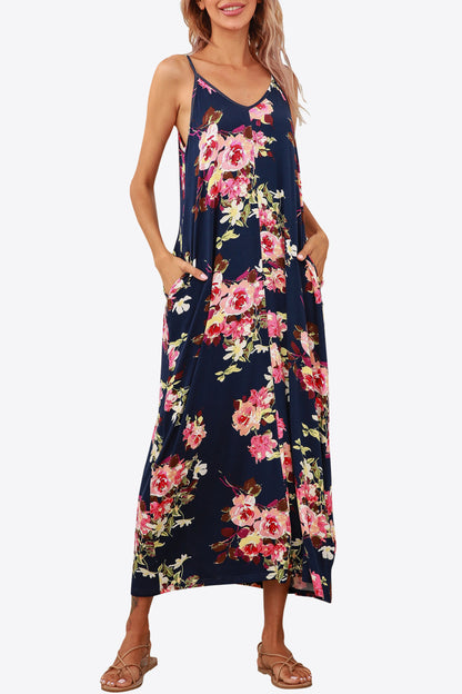 Floral Spaghetti Strap Dress with Pockets