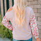 Leopard Color Block Cold-Shoulder Top