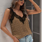 Contrast Lace Trim Swiss Dot Tank