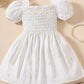 Baby Girl Printed Square Neck Smocked Dress