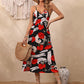 Floral Spaghetti Strap Slit Hem Dress