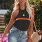 Rainbow Stripe Halter Neck Knit Tank