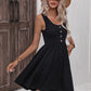 Scoop Neck Buttoned Sleeveless Dress