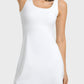 Square Neck Sports Tank Dress with Full Coverage Bottoms