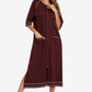 Zip Up Slit Night Dress with Pockets