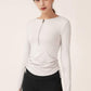 Half-Zip Drawstring Long Sleeve Sports Top