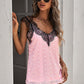 Contrast Lace Trim Swiss Dot Tank