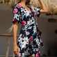 Floral Tied Flounce Sleeve Surplice Dress