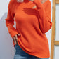 Cutout Ribbed Trim Tunic Sweater