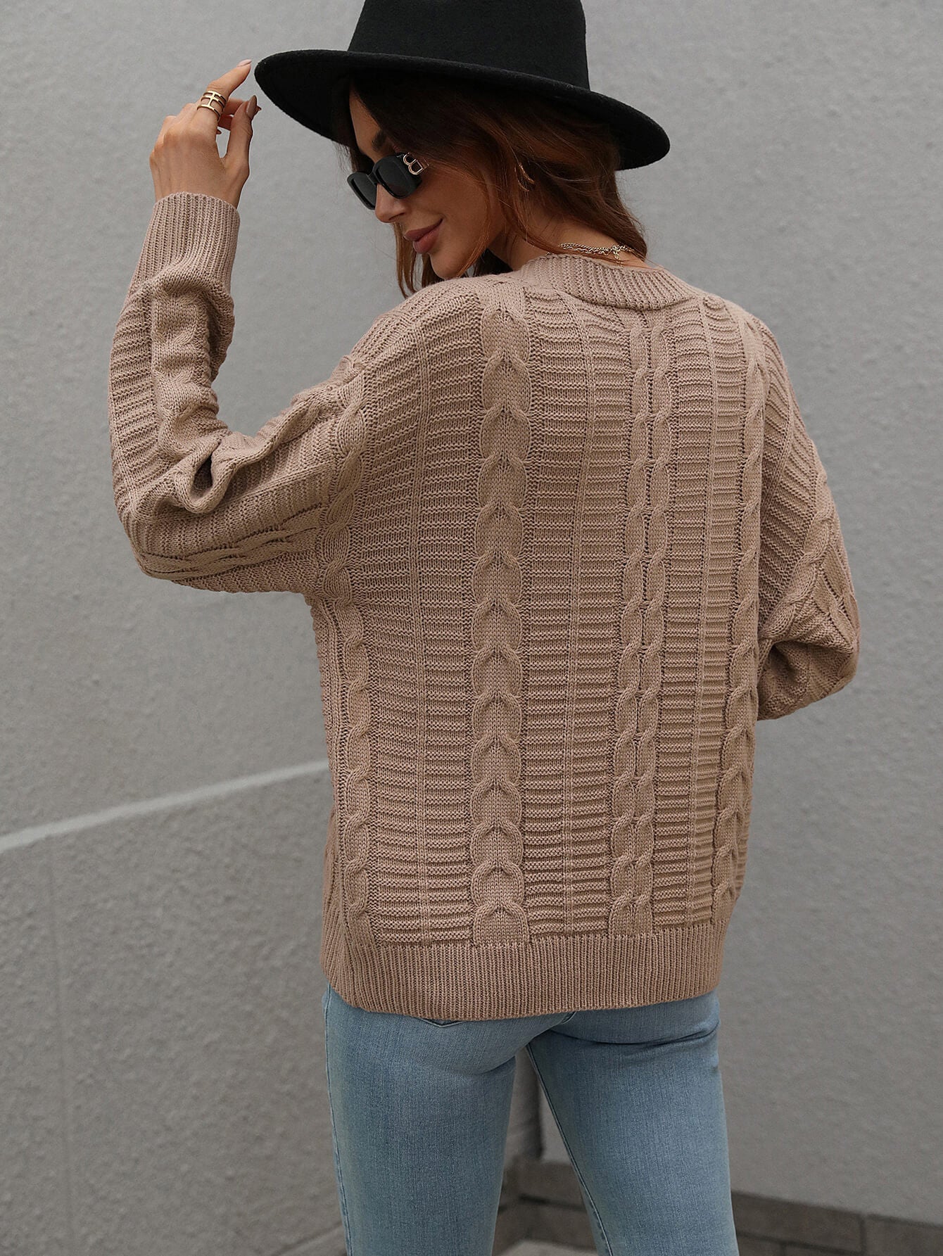 Cable-Knit Button Front Cardigan