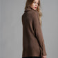 Exposed Seam Funnel Neck Tunic Sweater