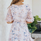 Floral Drawstring Waist Ruffled Surplice Dress