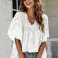 Applique Frill Trim Flutter Sleeve Blouse