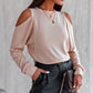 Cold-Shoulder Round Neck Top