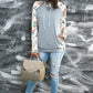 Printed Drawstring Detail Raglan Sleeve Hoodie