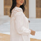 Round Neck Spliced Lace Blouse