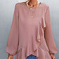 Asymmetrical Ruffle Trim Tunic Blouse
