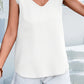 Lace Detail Eyelash Trim V-Neck Tank
