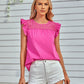 Ruffled Flutter Sleeve Lace Yoke Blouse