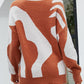 Two-Tone Ribbed Trim Henley Sweater