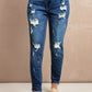 Distressed Hem Detail Skinny Jeans