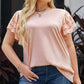 Plus Size Butterfly Sleeve Round Neck Top