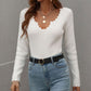 V-Neck Ribbed Knit Top
