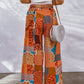 Bohemian Patchwork Drawstring Wide Leg Pants