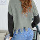 Fringe Hem Rib-Knit Sweater