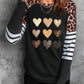 Heart Striped Long Raglan Sleeve Tee