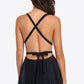 Crisscross Tie-Back Plunge Swim Dress
