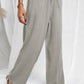 Drawstring Elastic Waist Pants with Pockets