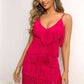 Spaghetti Strap Fringe Mini Dress
