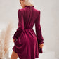 Long Flounce Sleeve A-Line Dress