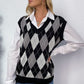 Argyle V-Neck Thermal Sweater Vest