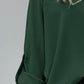 Plus Size Roll-Tab Sleeve Slit Blouse