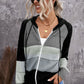 Zip-Up Raglan Sleeve Openwork Hooded Cardigan