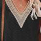 Eyelet Contrast V-Neck Tee