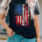 FREEDOM US Flag Graphic Round Neck Tee