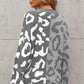Leopard Button Front Ribbed Trim Cardigan