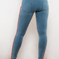 Side Stripe Contrast Zip Closure Skinny Jeans