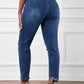 High-Rise Distressed Hem Detail Jeans