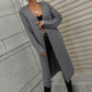 Horizontal Ribbing Dropped Shoulder Cardigan