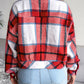 Plaid Collared Neck Drop Shoulder Jacket